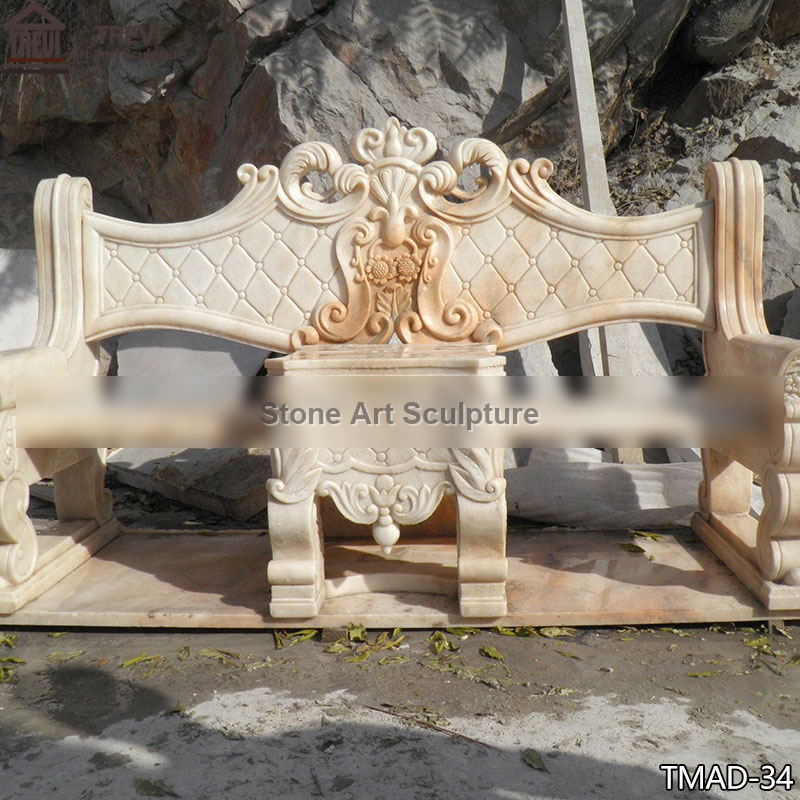 Exquisite Royal Style Bench with Intricate Carvings detail image