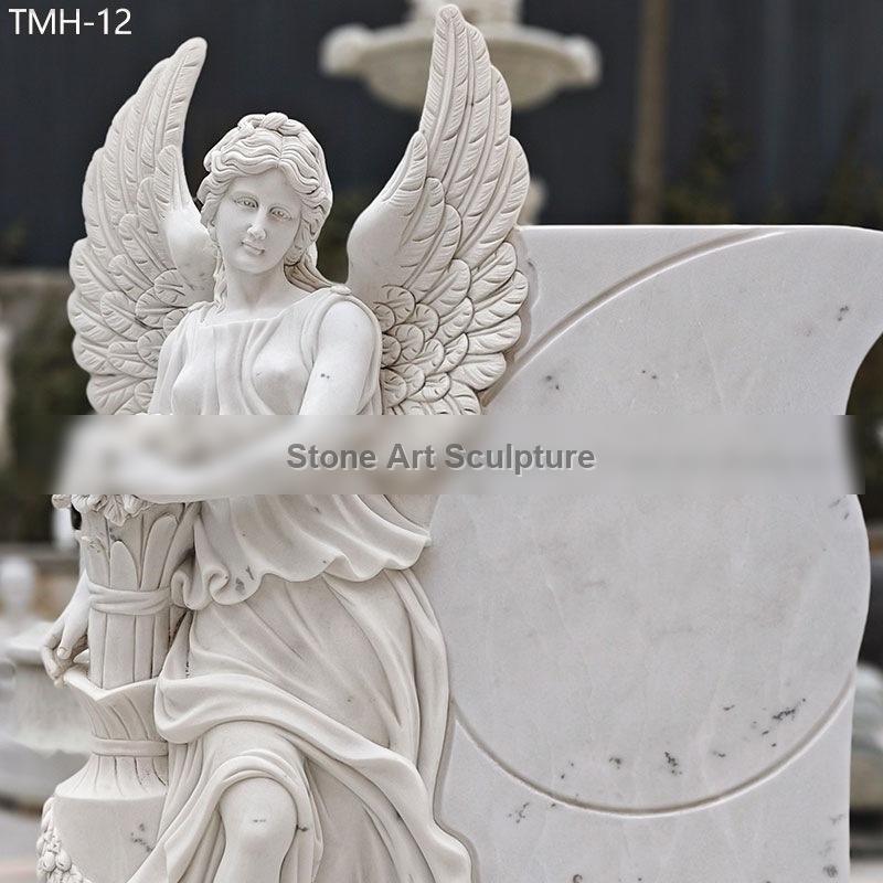 Marble Standing Angel Headstone Monument detail image