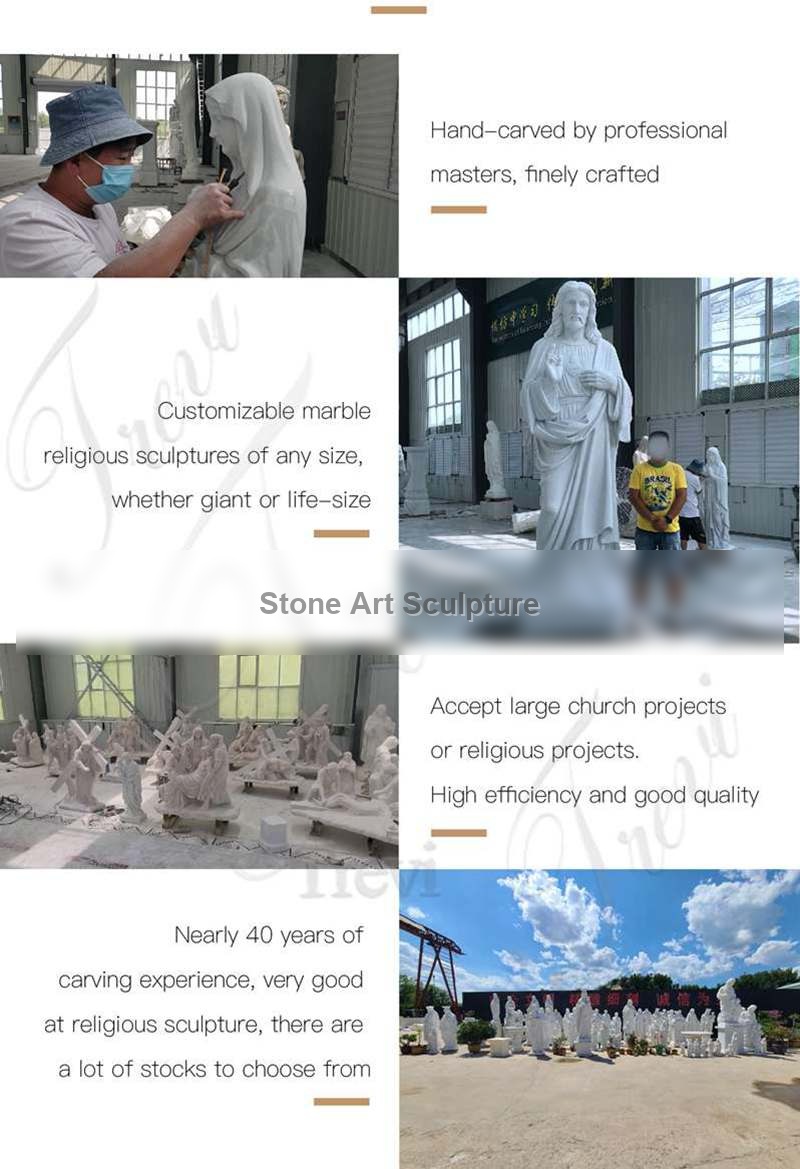 Blessed Virgin Mary Garden Statue with a Halo Behind for Sale CHS-883 detail image