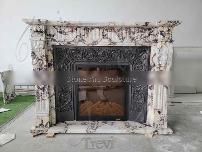 Modern Marble Craftsman Style Fireplace Mantels for Sale MOKK-978 detail image