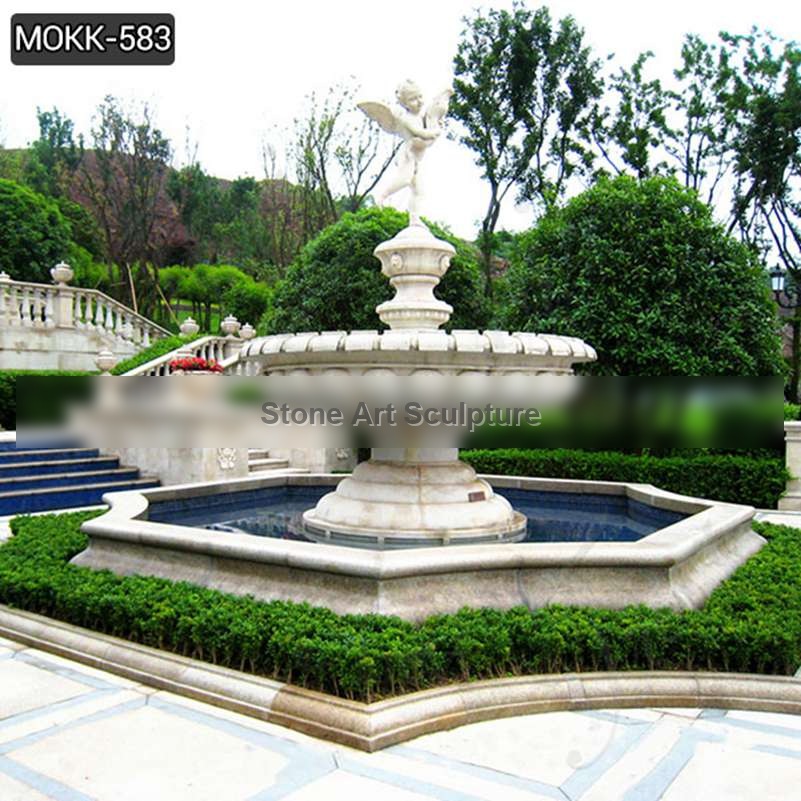 Large Outdoor Marble Fountains with Baby Statue Wholesale MOKK-583