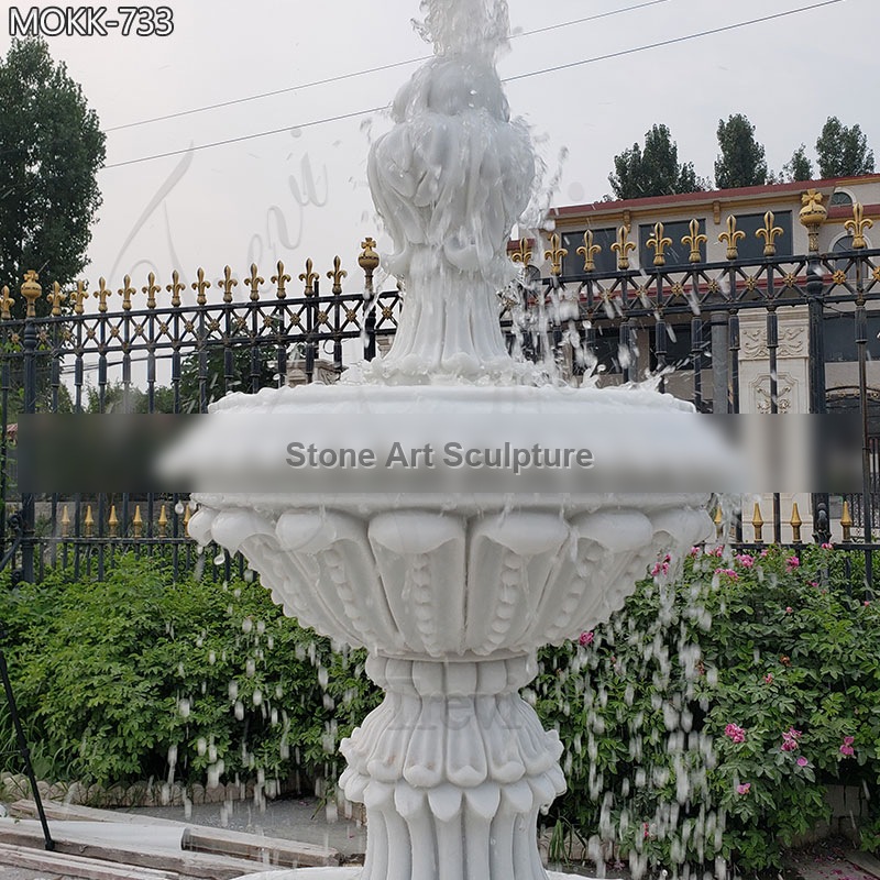 Medium Size Outdoor Marble Fountain Garden Decoration for Sale MOKK-733 detail image