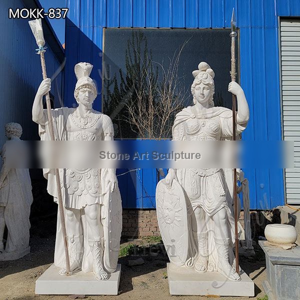 Custom Manor Marble Warrior Statue Life Size for Sale MOKK-837