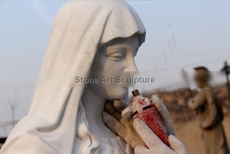Full Size White Marble Mother Mary Statue Factory Supply CHS-766 detail image