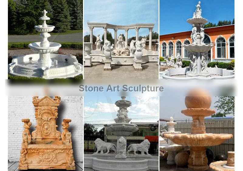 Home Yellow Travertine Medusa Head Wall-Mounted Fountain for Sale MOKK-665 detail image