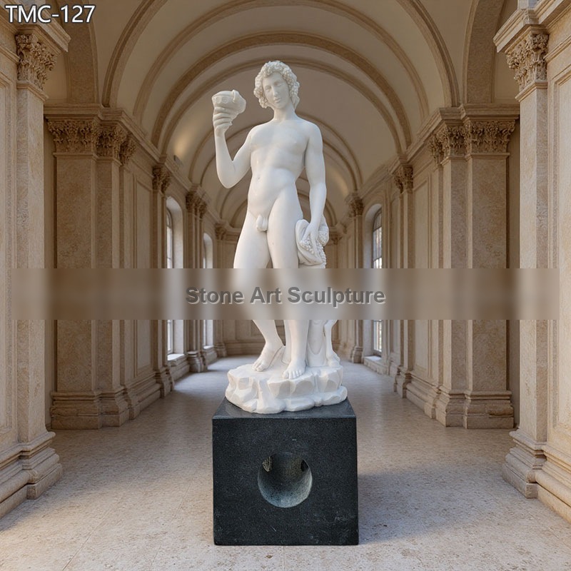 Life Size Marble Bacchus Statue Michelangelo detail image