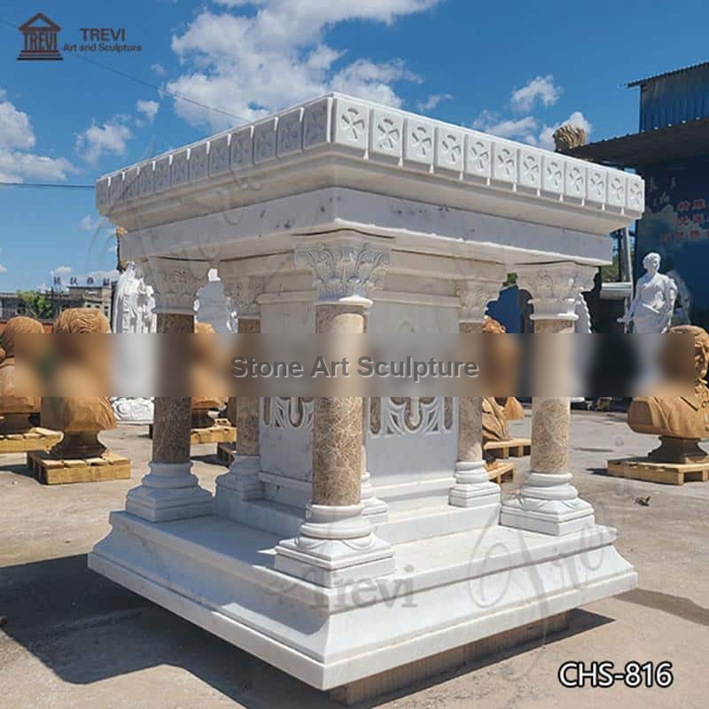 Catholic White Marble Altar Hand Carved Table for Sale CHS-816