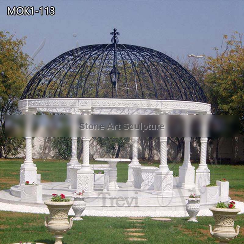 Large Beautiful White Marble Gazebo for Outdoors MOK1-113
