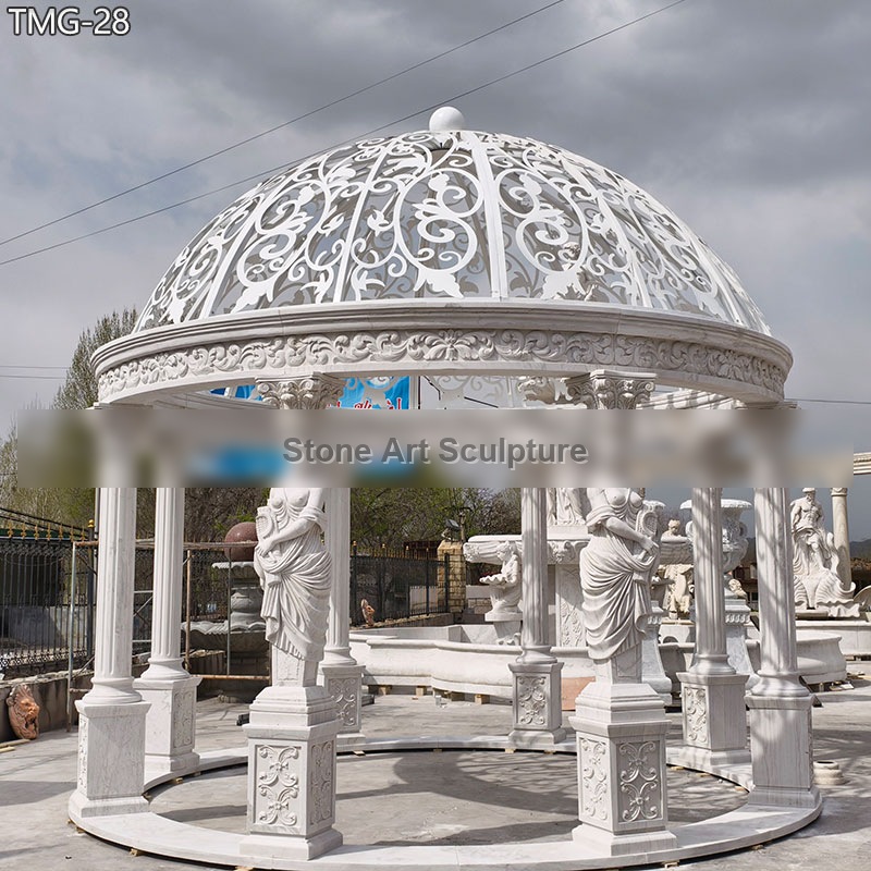 Outdoor Marble Gazebos White Metal Dome for Sale TMG-28 detail image
