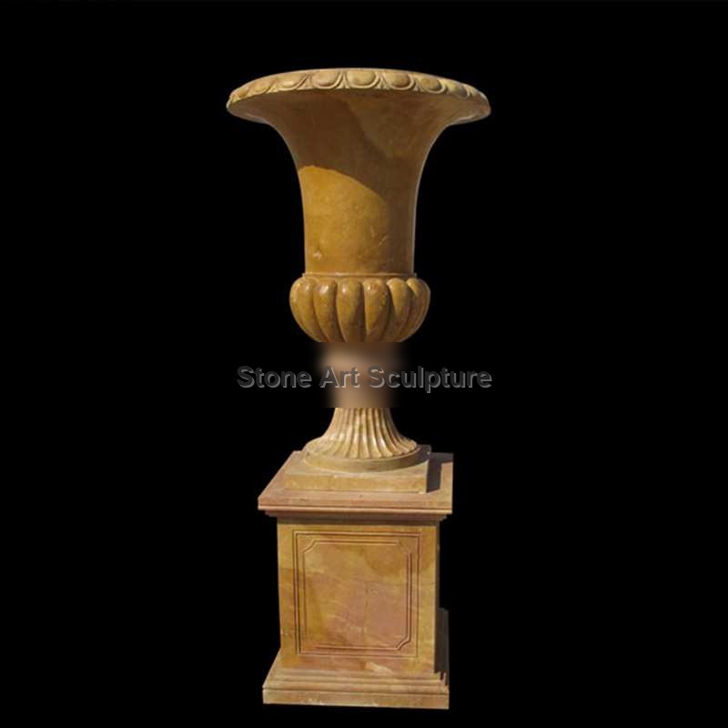 Life Size Natural Marble Flower Pot with Base from China Factory MOKK-46-3 detail image