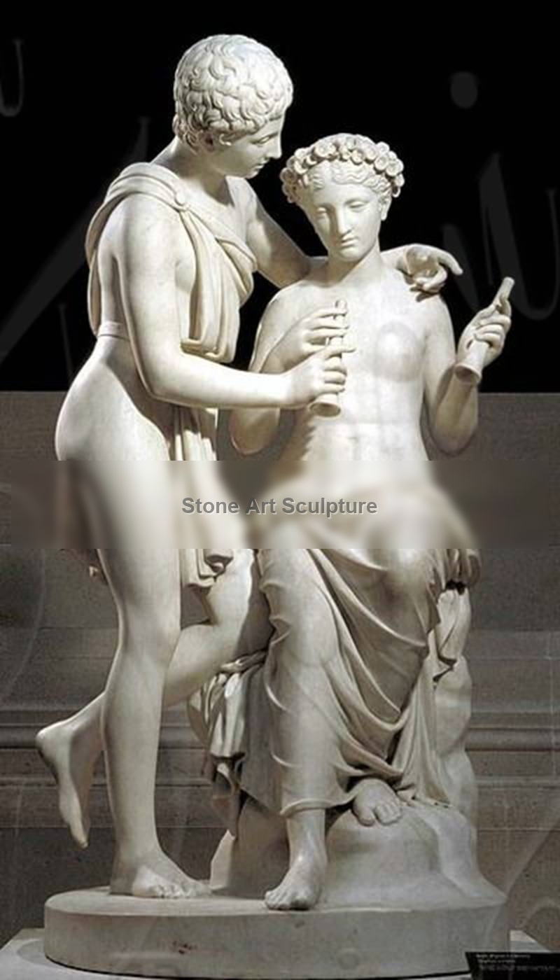 China life-size Marble Statues Daphnis and Chloe for Sale MOKK-943 detail image