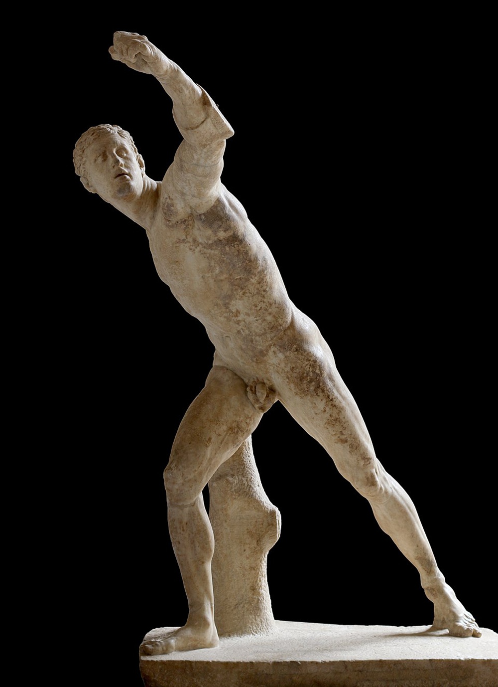 The Borghese Gladiator is a Hellenistic marble sculpture portraying a swordsman