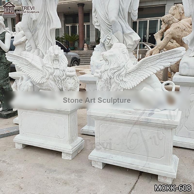 Marble Antique Large Garden Gargoyles Gate Decor for Sale MOKK-608 detail image