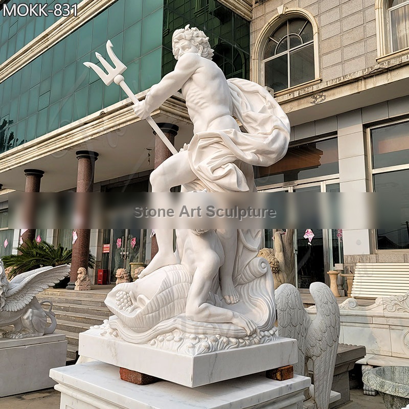 Life Size Poseidon Statue Marble Garden Statue for sale MOKK-831 detail image
