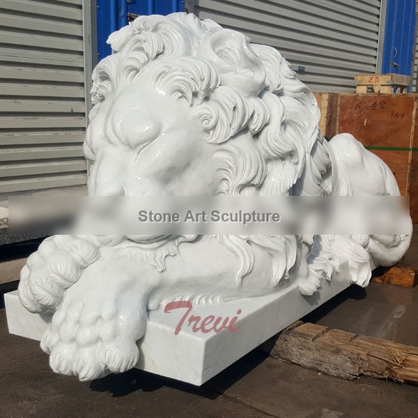 Life Size Outdoor Marble Sleeping Lion Statue for Sale TMA-01