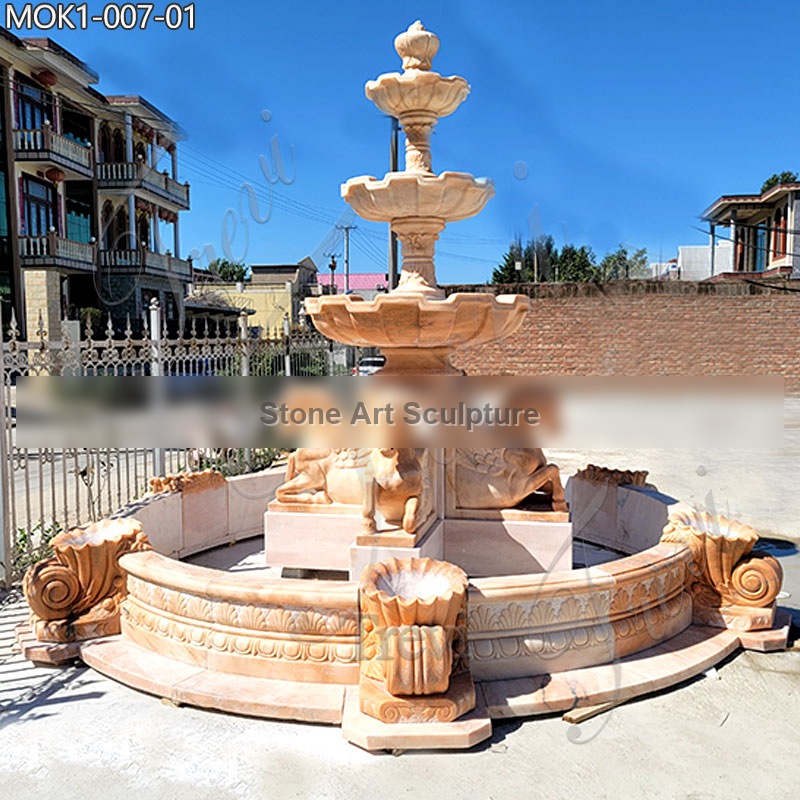 Tiered Marble Outdoor Horse Craigslist Water Fountain for Sale MOK1-007 detail image