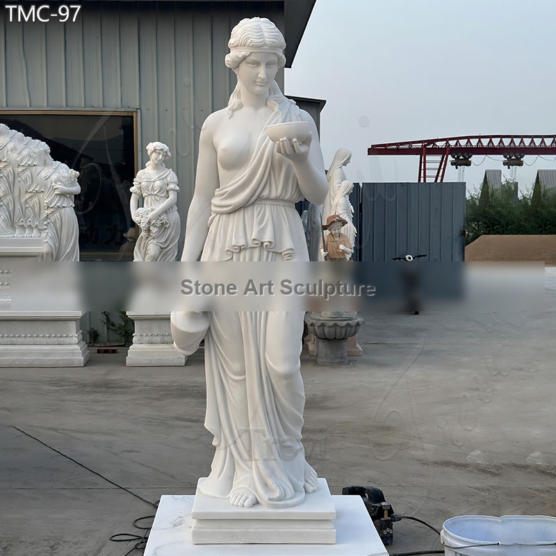 Marble Hebe Goddess of Youth Statue detail image