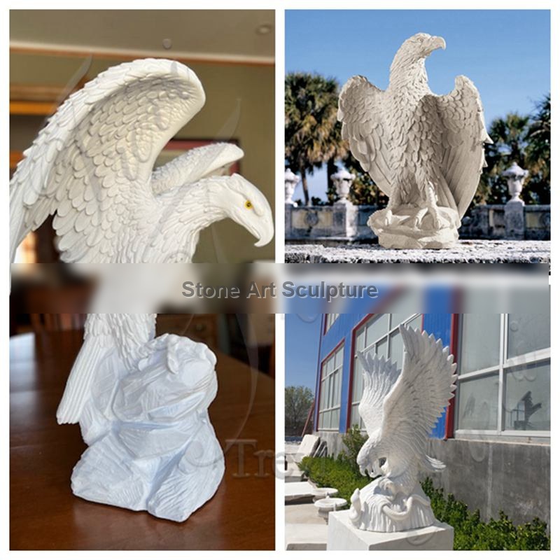Most Realistic Marble Eagle Statue for Outdoor Decor MOK1-127 detail image