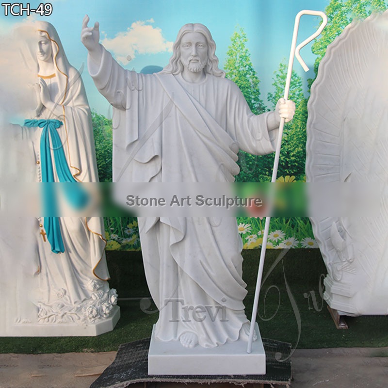 Religious Garden Marble Statues of Large Christ Jesus for Catholic Church Decor TCH-49 detail image