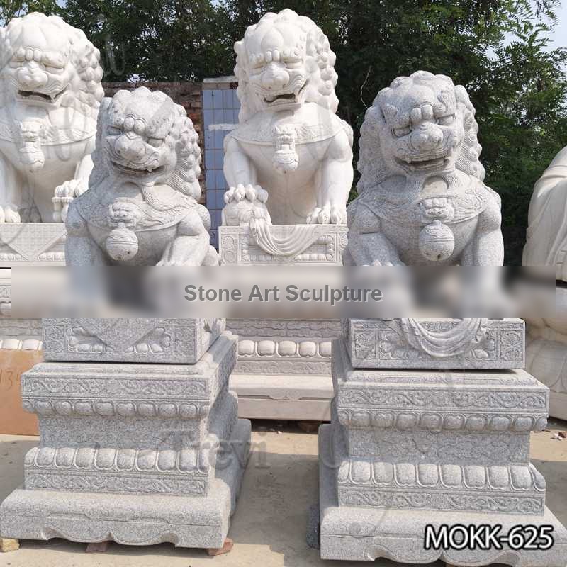 Natural Stone Foo Dog Statue for Outdoor Decor Supplier MOKK-625