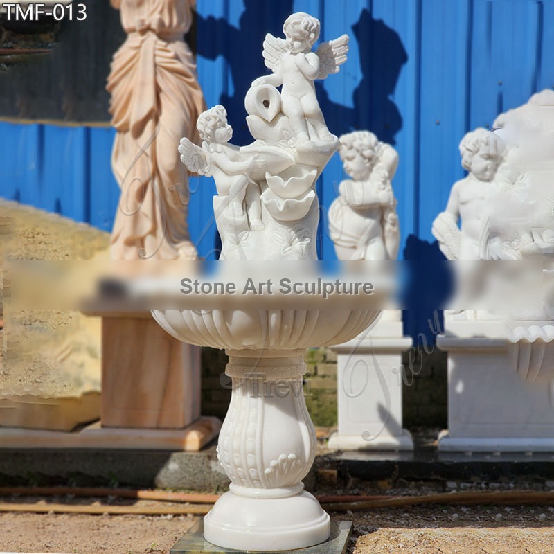 Outdoor Hand-Carved Angel Statue Fountain for Sale TMF-013 detail image