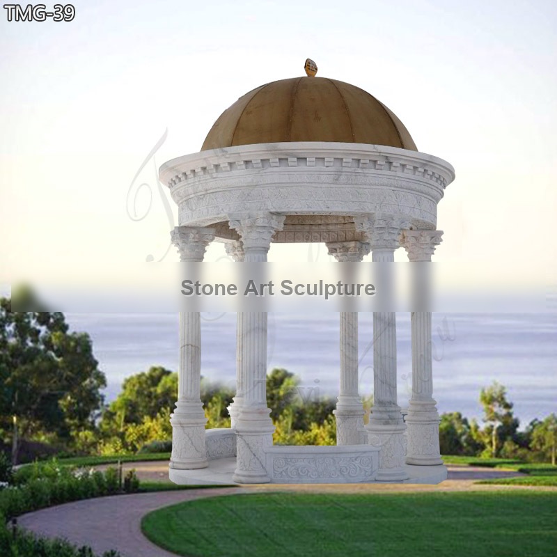 Outdoor White Marble Garden Gazebo for Sale Factory Supply TMG-39