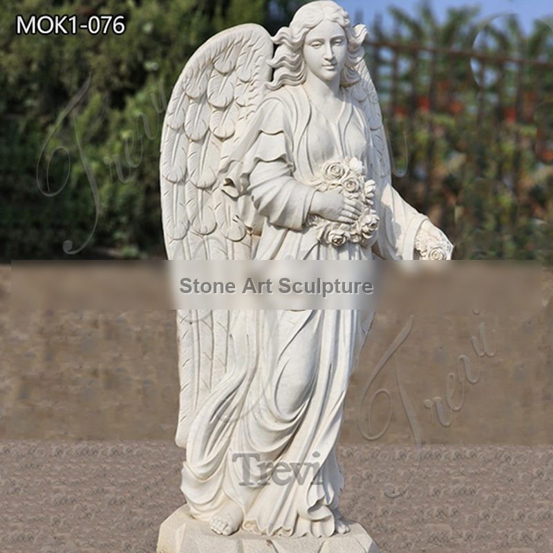 Stunningly Beautiful Angel Statue with Flowers for Sale MOK1-076