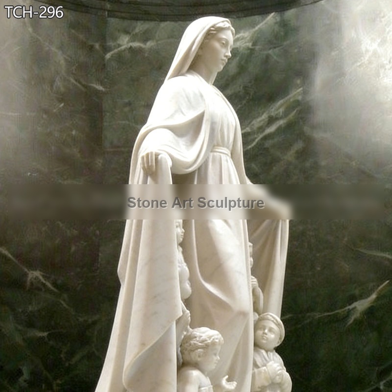 Life Size Marble Our Lady of Refuge Statue detail image