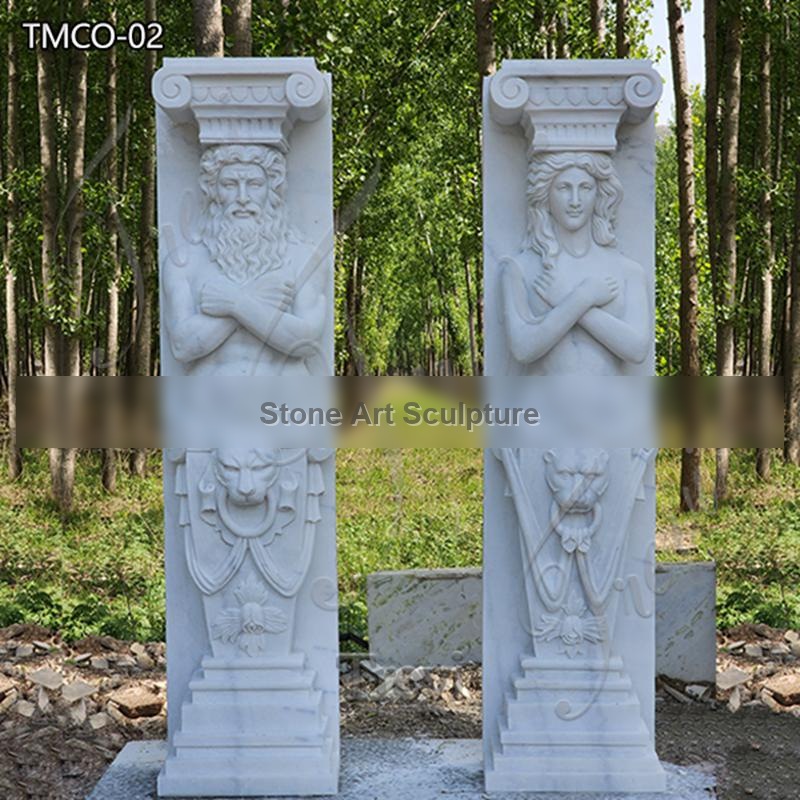 Solid White Marble Statue Columns Factory Supplier TMCO-02