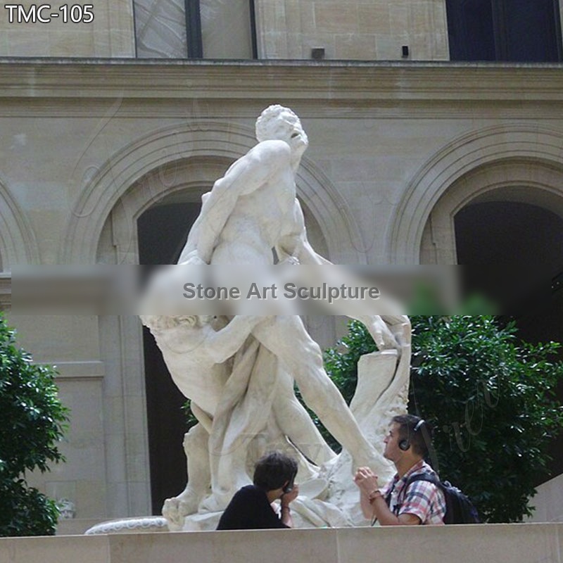 Marble Milo of Croton Statue for Sale detail image