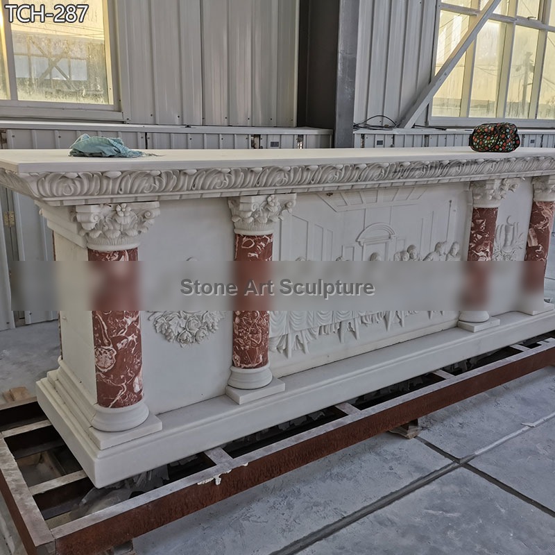 Marble Traditional Catholic Altar with Religious Relief detail image