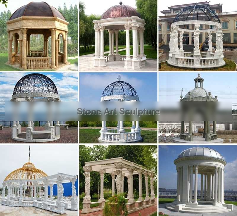 Hand Carved Marble Stone Gazebo with Lady Statue from Factory Supply MOKK-552 detail image