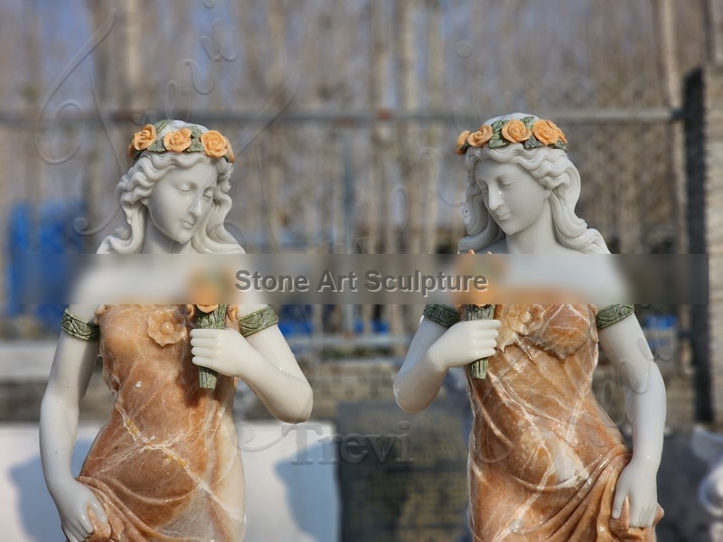 Charming Hand Carved Marble Lady Statue Supplier TMC-57 detail image