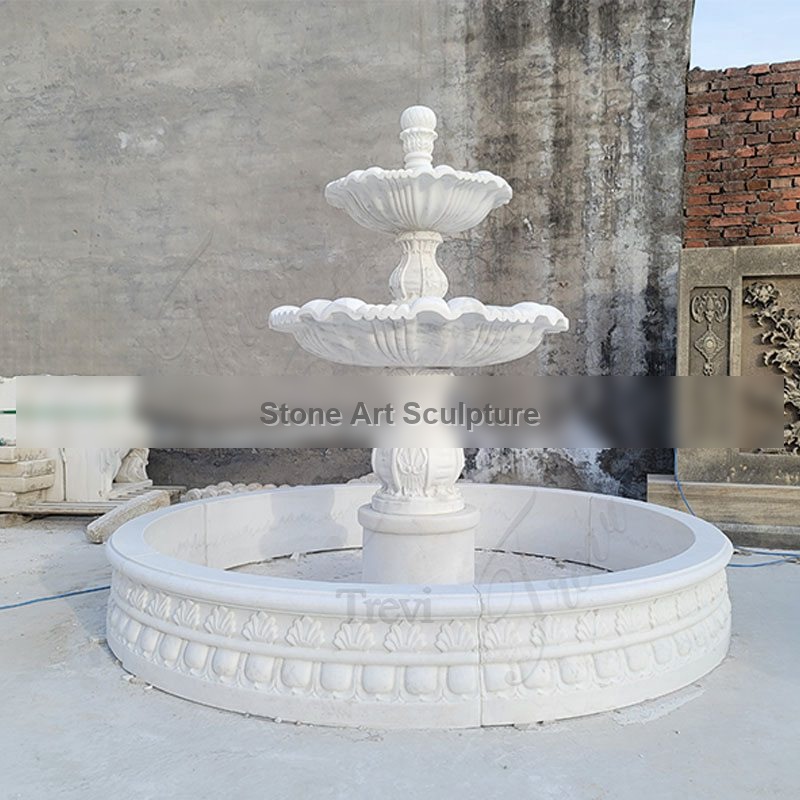 Outdoor White Marble Pineapple Water Fountain 3 Tiers to Buy MOKK-97 detail image