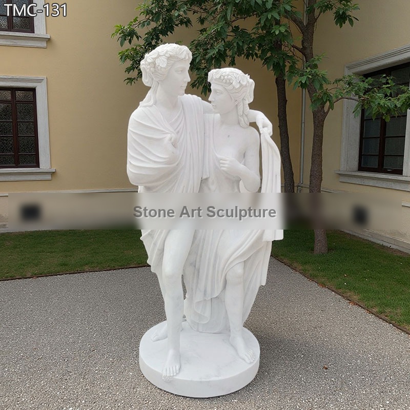 Bacchus and Ariadne Sculpture Marble Replica detail image