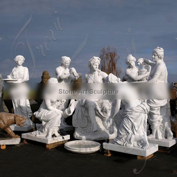 Famous Marble Apollo Bath Group sculpture for Garden Decoration TMC-35