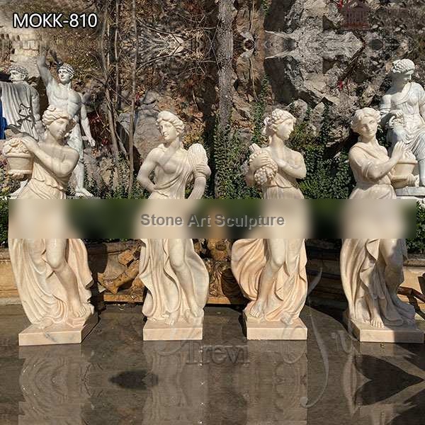 Garden Marble Statues Beige Four Seasons Goddess Sale MOKK-810