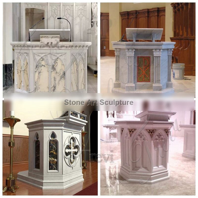 White Marble Catholic Church Pulpit for Sale CHS-912 detail image