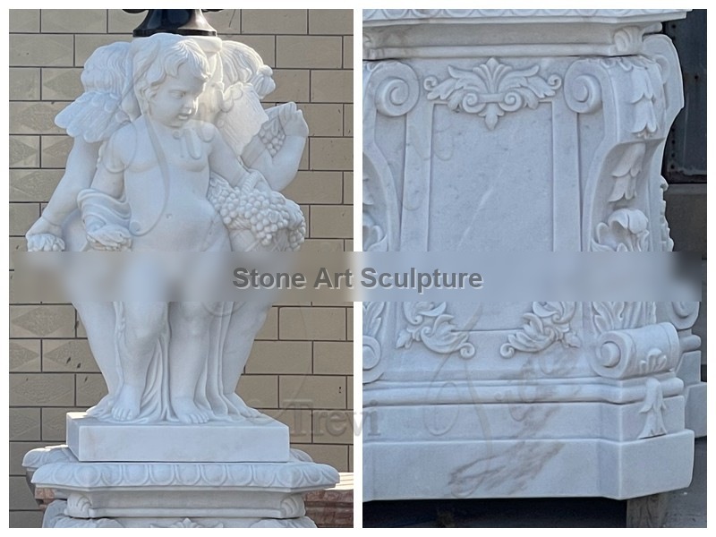 Exquisite Marble Angel Statue Lamp Factory Supplier TMAD-03 detail image