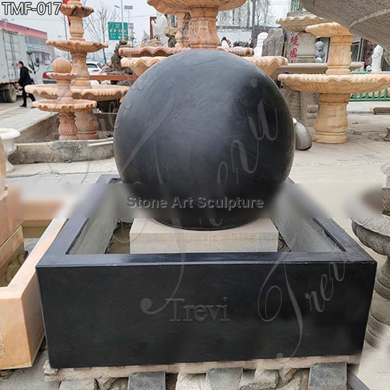 Black Granite Kugel Fountain Outdoor Decor for Sale TMF-017 detail image