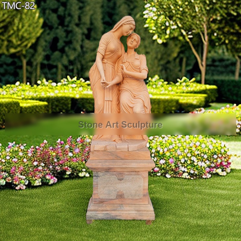 Sunset Red Female Garden Ornaments Marble Lady Sculpture detail image