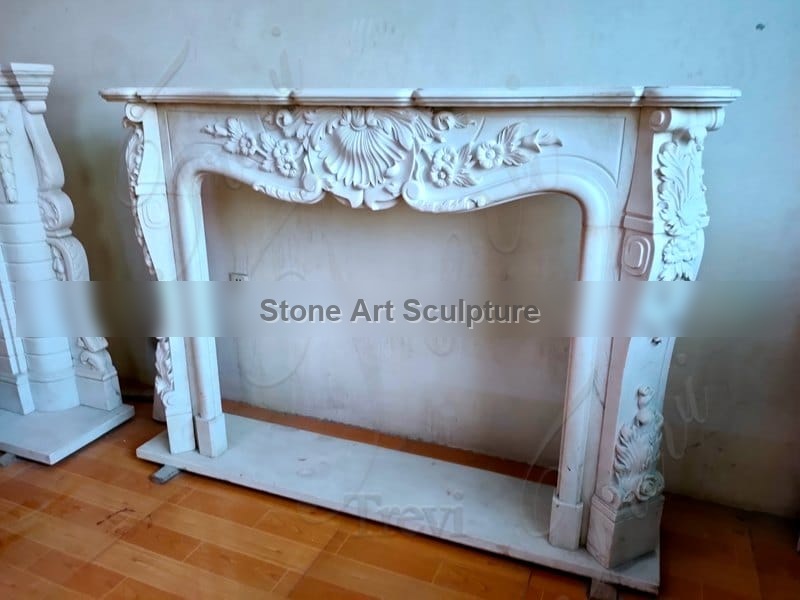 French White Marble Fireplace for Sale China Factory MOKK-773 detail image