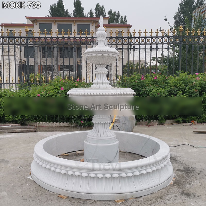 Medium Size Outdoor Marble Fountain Garden Decoration for Sale MOKK-733 detail image