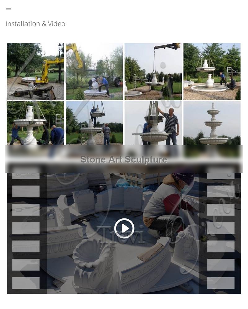 Red Marble Garden Fountains with Angel Statue Supplier MOKK-918 detail image