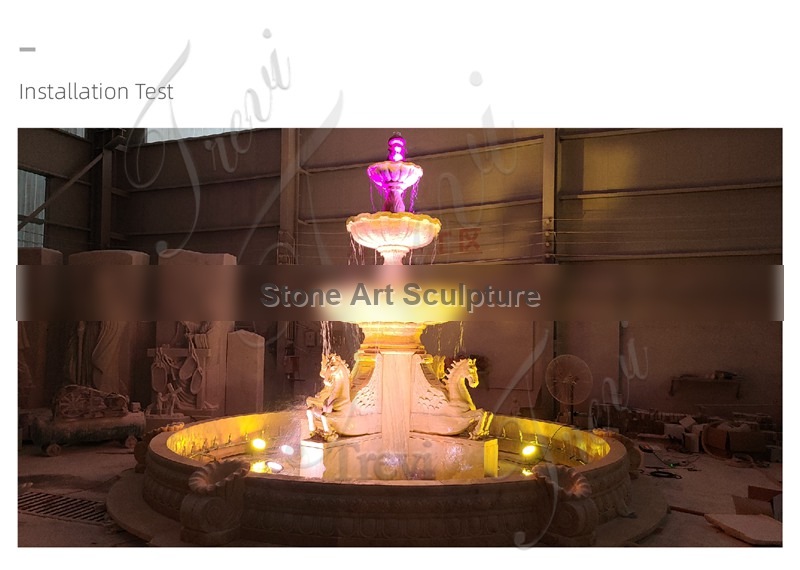 White Marble Water Fountain with Angel Statues Supplier MOK1-057 detail image