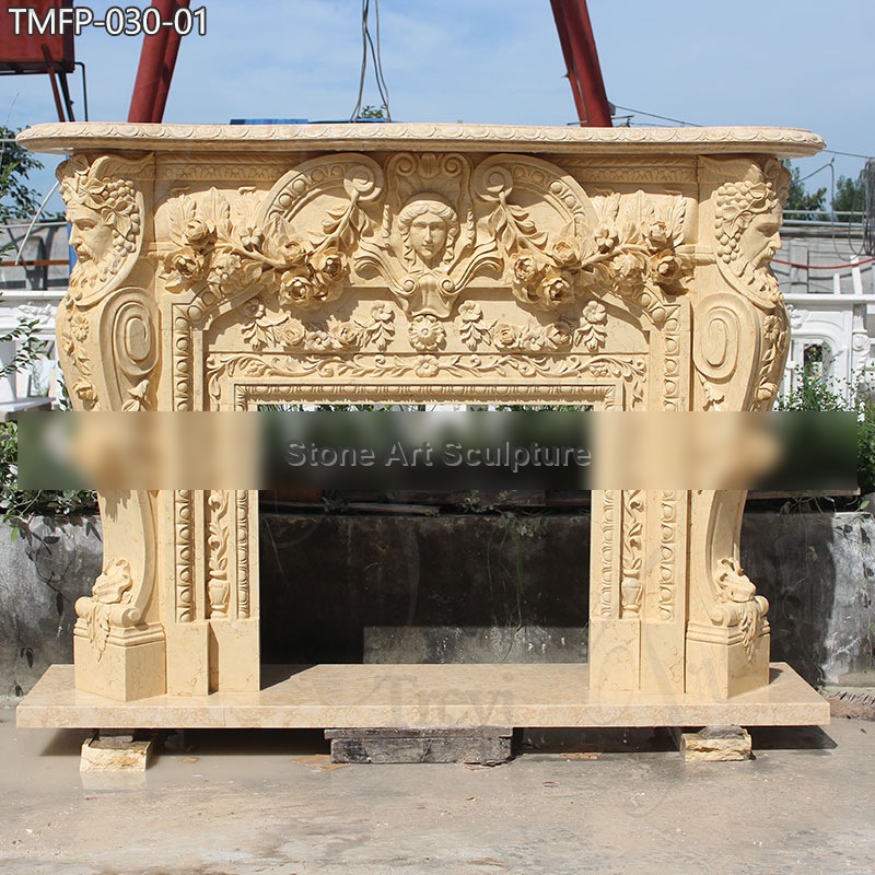 Factory Price Decorative Vintage Marble Fireplace Mantel for Sale detail image