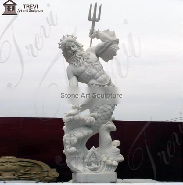 Life Size Poseidon Marble Garden Statue for sale MOKK-778