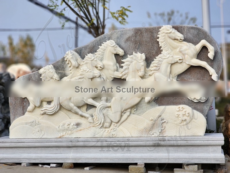 Realistic Marble Horse Relief for Home Decor TMAD-08 detail image