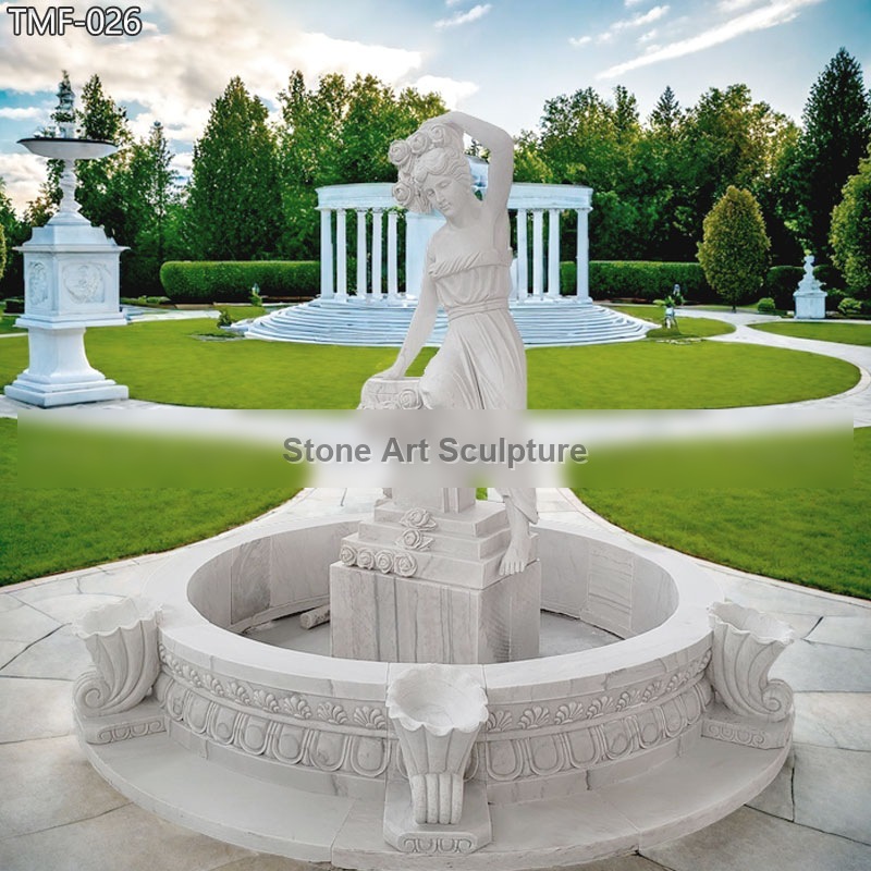 Outdoor Marble Lady Water Fountain