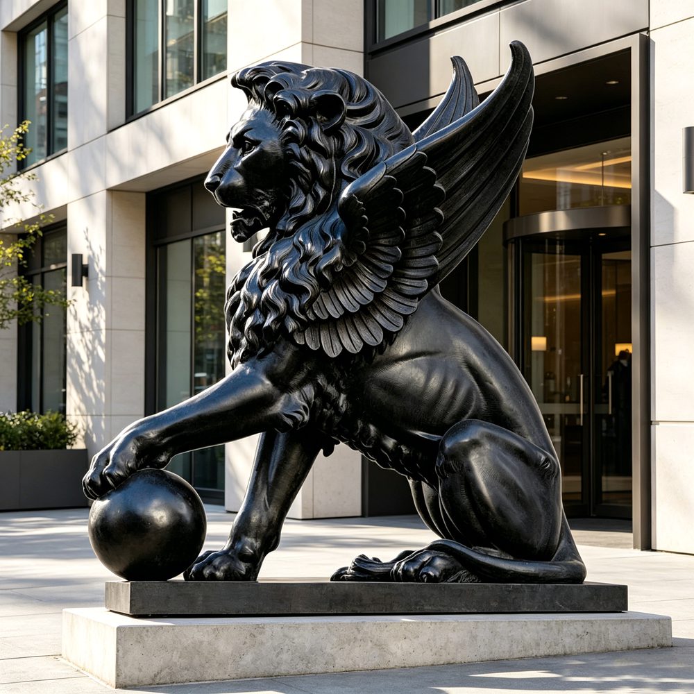 Mythical Creature Lion Statue with Wings BOKK-250